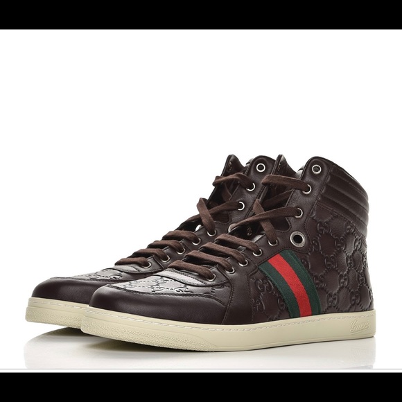 Gucci leather high top sneakers